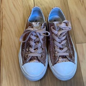 Converse size 1, pink champagne glitter